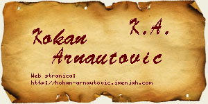 Kokan Arnautović vizit kartica